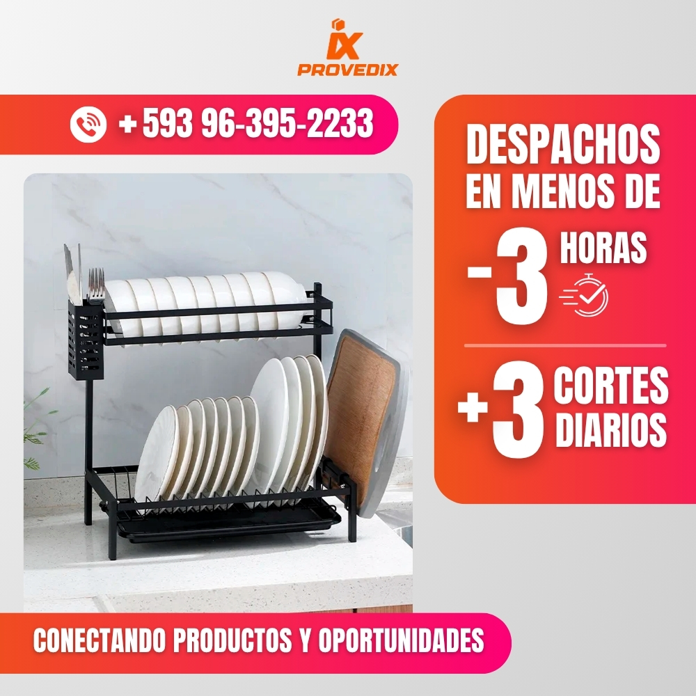 PLATERA ESCURRIDORA METÁLICA DE 2 NIVEL